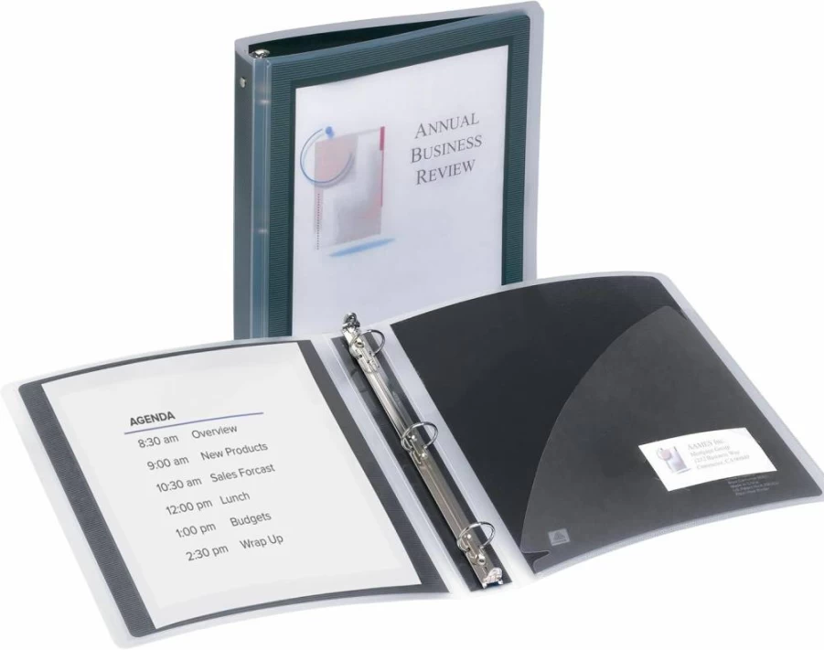 Avery 17688 Flexi-View 3-Ring Binders 1-Inch Round Rings, 12-Pack in Assorted Colors (Black, Burgundy, Navy Blue) for Office & School Supplies