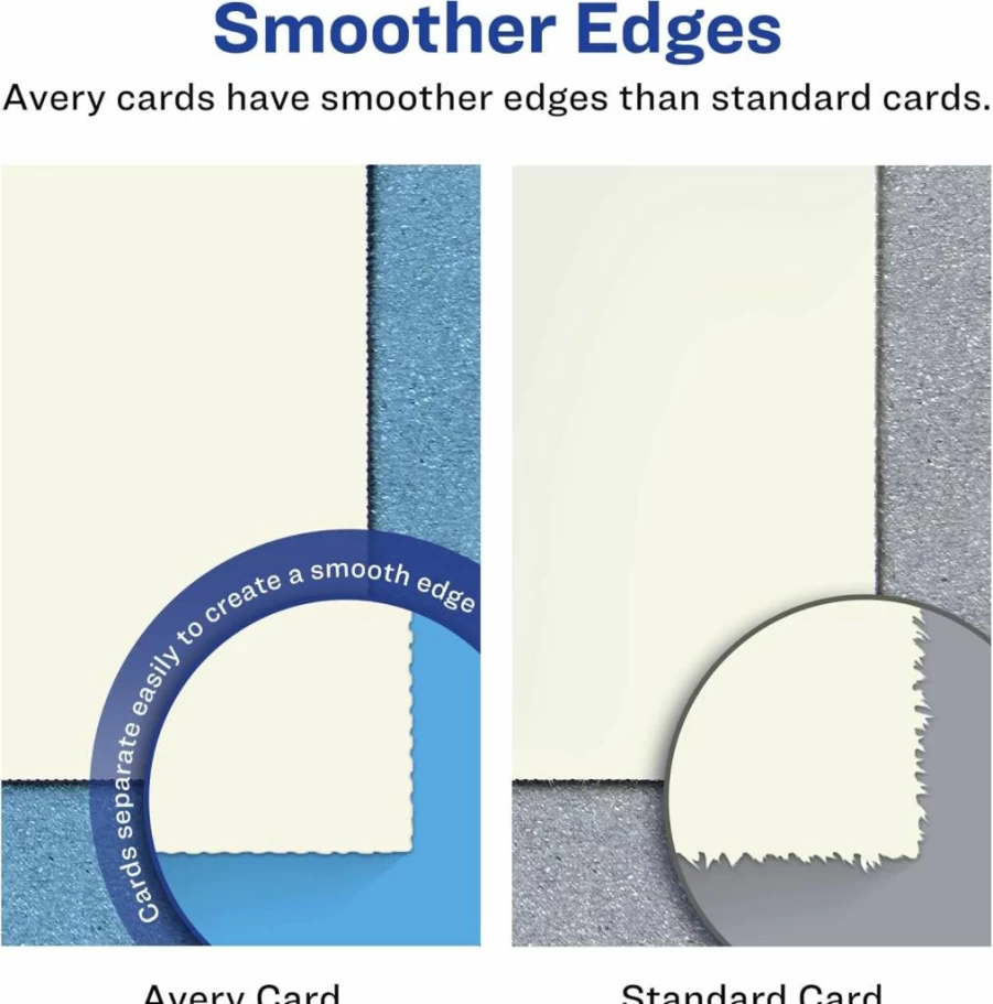 AVERY 5919 Printable Blank Postcards, 4.25" x 5.5" Ivory Cardstock, 100 Sheets for Laser/Inkjet Printers, Premium Uncoated Mailing Cards