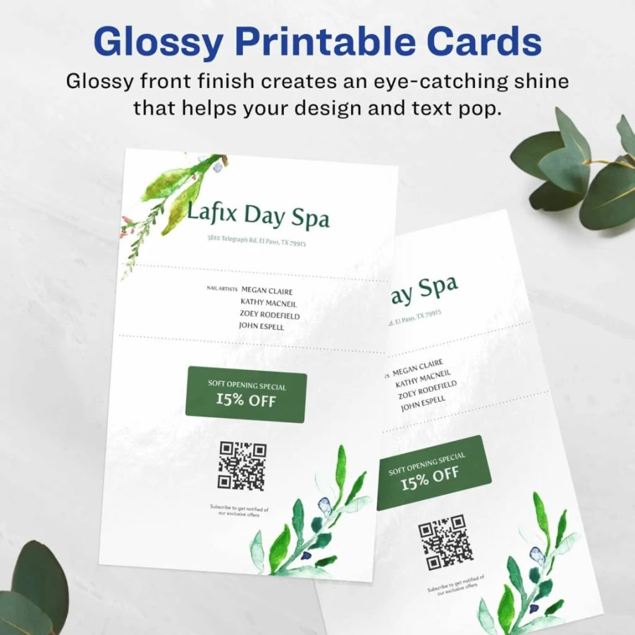 Avery 6" x 9" Glossy White Printable Postcards with Sure Feed Technology – 50 Pack for Laser/Inkjet Printing, Edge-to-Edge Design