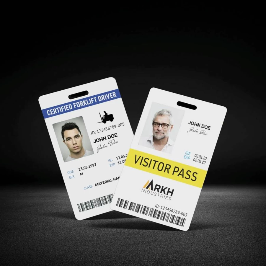AVERY 61612 Laser Printable Tall ID Badges for Lanyards, 3.375" x 2.125" Durable Blank White Badges, 80-Pack Double-Sided Printing