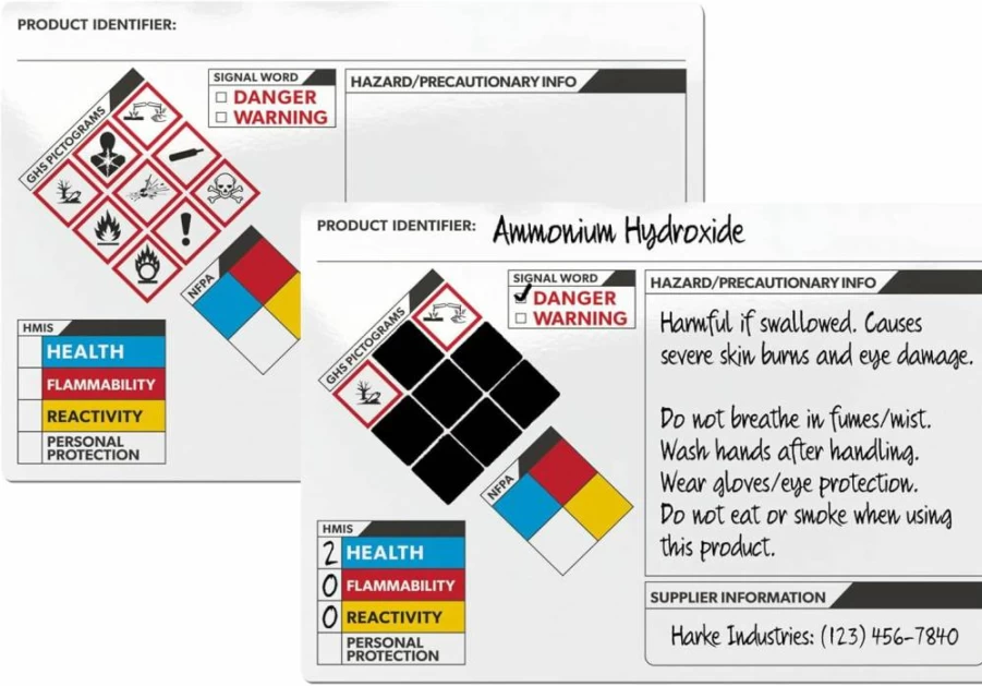 AVERY GHS Secondary Container Labels, Preprinted for Handwriting, 2" x 4", 250/Pack (61208) - Chemical Safety OSHA Compliant