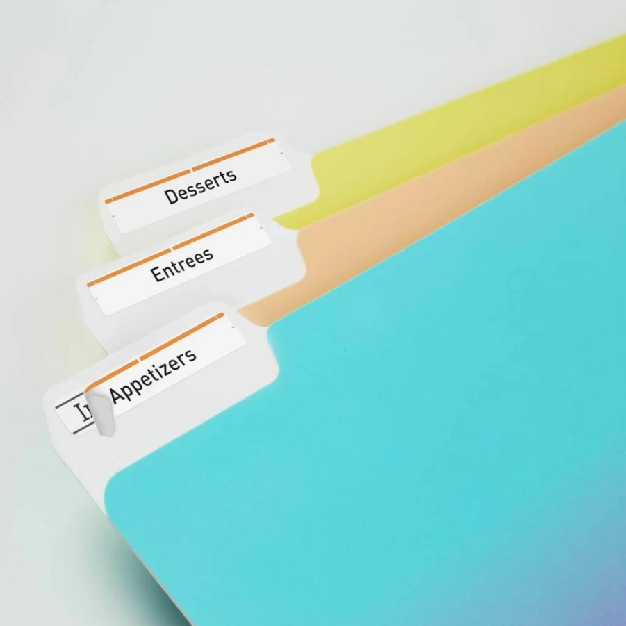 Avery Trueblock Permanent File Folder Labels, 2/3" x 3-7/16", 750 White/Orange Printable Labels (5166) for Laser/Inkjet Printers