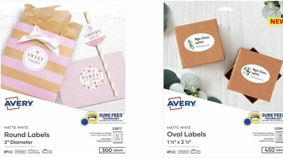 Avery 22612 Round Labels, 2" Diameter, 120 Pack, Permanent Adhesive, Laser/Inkjet Compatible, Sure Feed Technology, Print-To-The-Edge Design, Easy Peel Blank Circle Labels