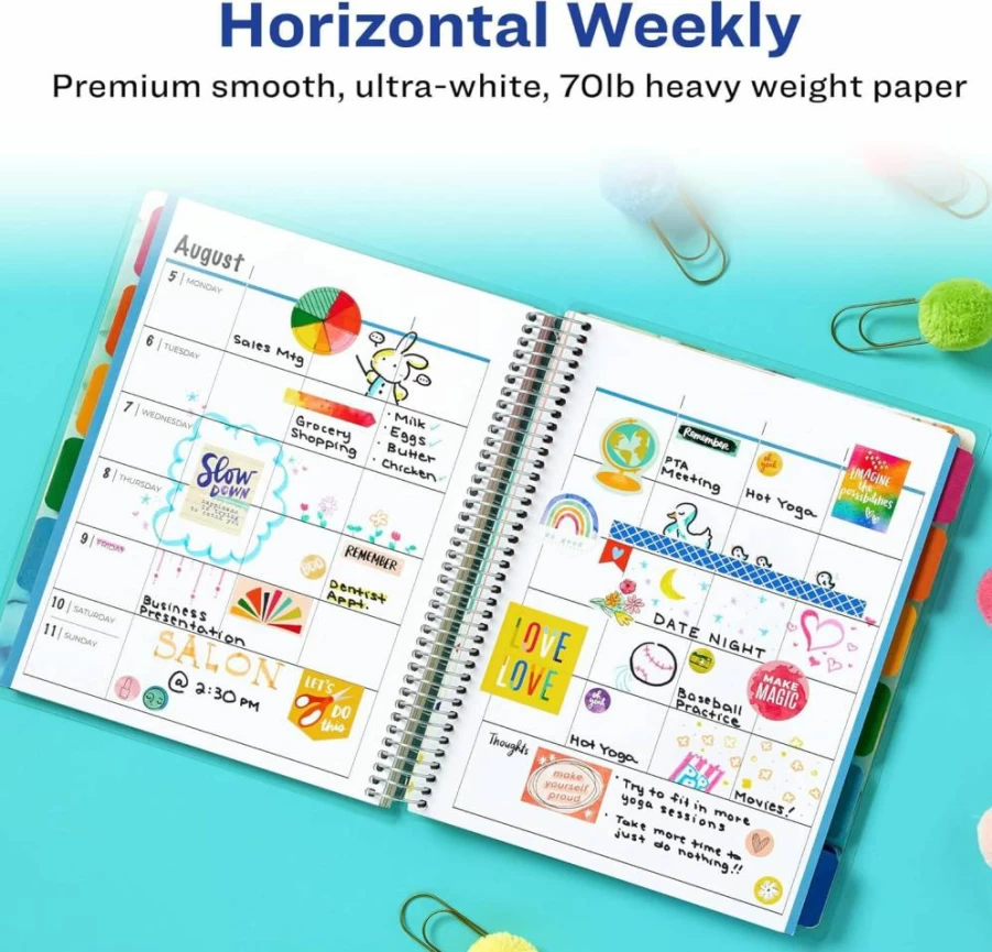 AVERY Undated 12-Month Weekly Planner with Monthly Stickers, 8.25" x 9.75" Sage Harmony Design, Productivity Planner for Work & School (29876)
