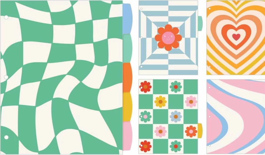 Avery Retro Reversible Fashion Dividers, 5-Tab Set for 3-Ring Binders, Big Tab Design (24938)