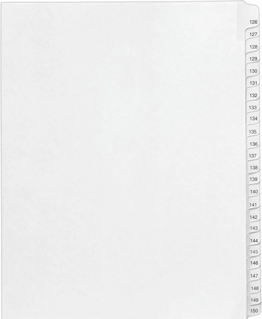 Avery Letter Size Legal Dividers with Side Tabs, Allstate Collated Set, 126-150 Tabs (01706) for Organized Filing