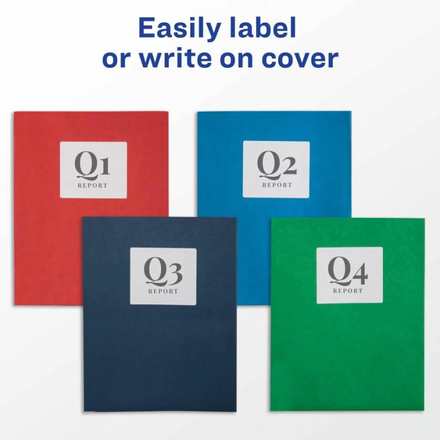 Avery Red Two-Pocket Folders with Business Card Slot - 25 Pack, Holds 40 Sheets (47989)