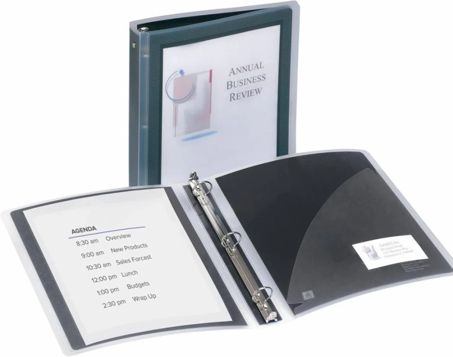 AVERY 17685 Navy Blue 3-Ring Binder with 1 Inch Round Rings, Flexi-View Durable Cover