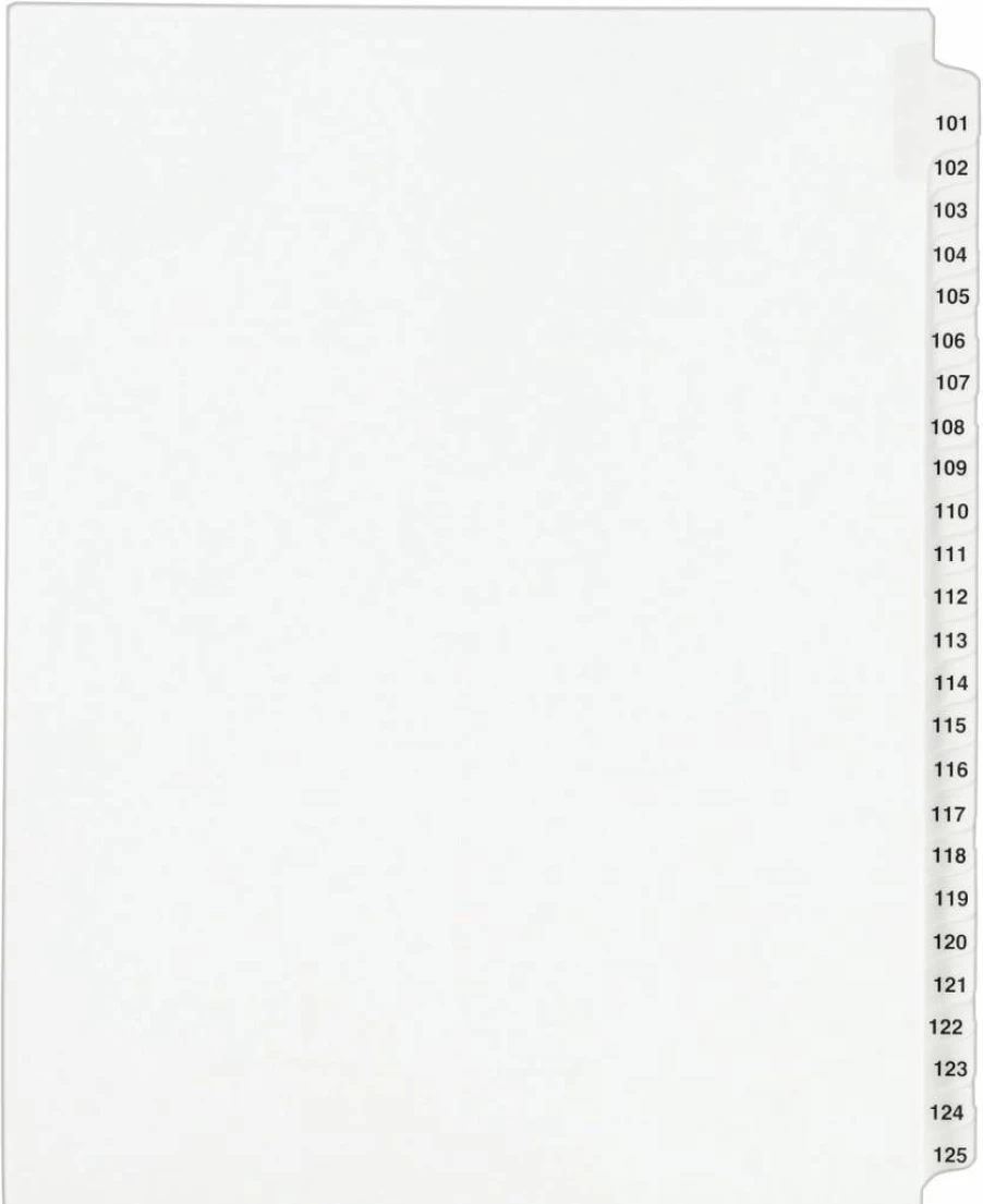 AVERY 01334 Legal Dividers, 101-125 Tab Set, Standard Collated for Office Organization