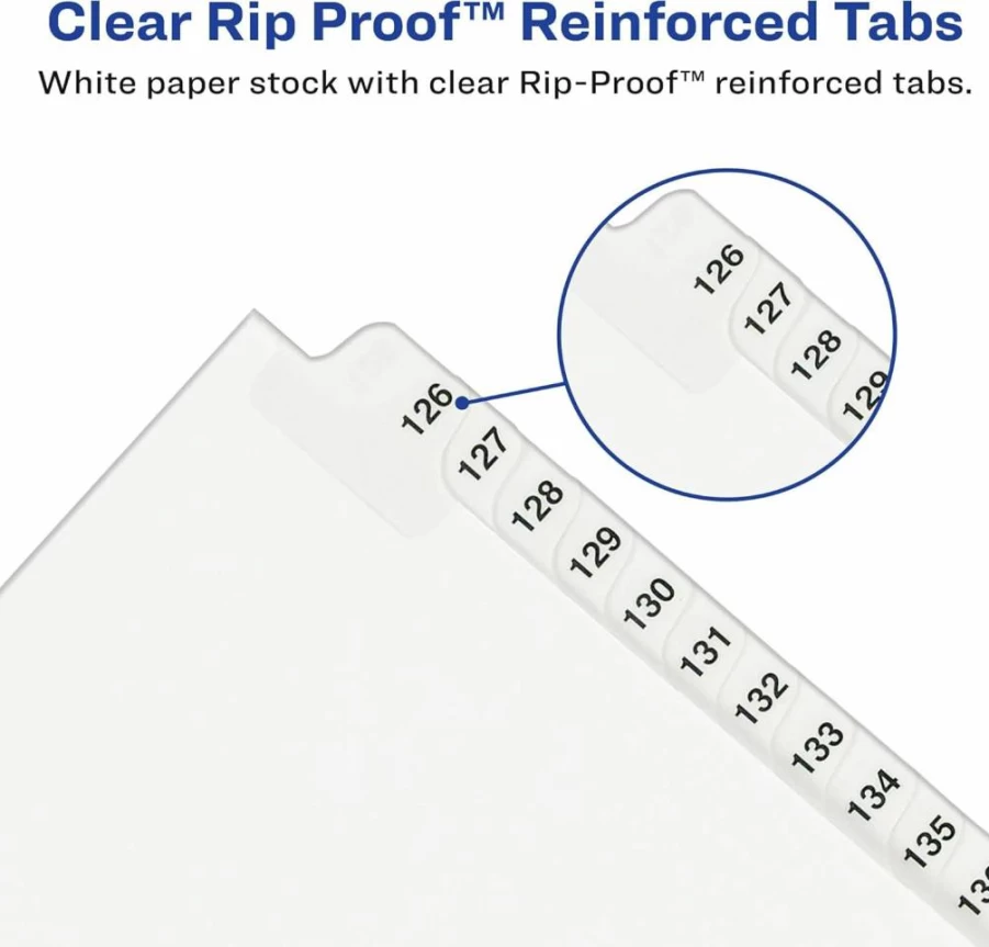 AVERY 01334 Legal Dividers, 101-125 Tab Set, Standard Collated for Office Organization