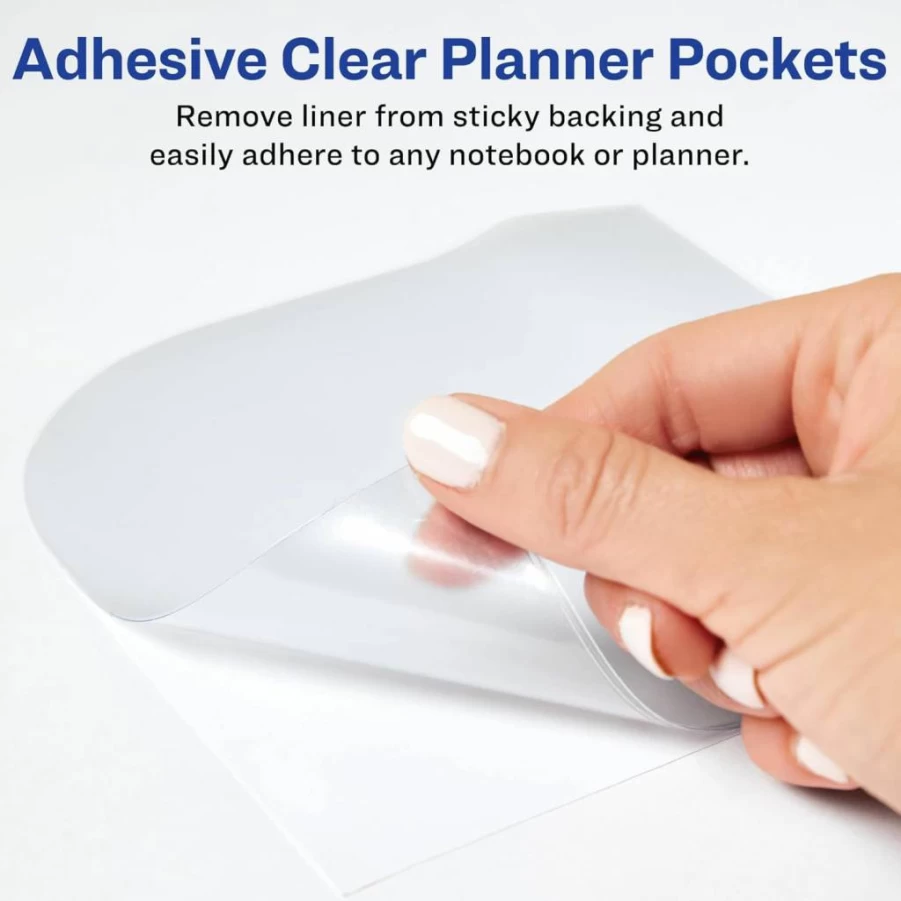 AVERY 73715 Translucent Adhesive Corner Pockets, 6x6 Inch, 2-Pack for Planners, Notebooks, and Organizers