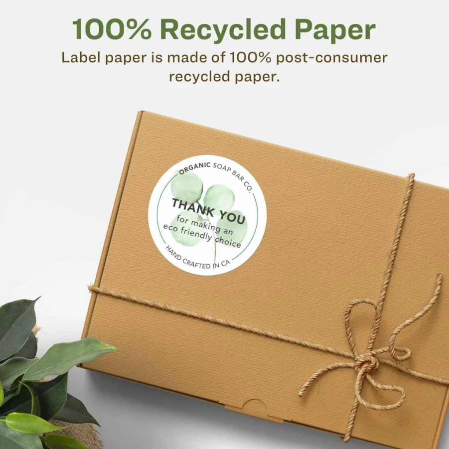 AVERY Recycled Matte White Round Labels 1.5" - Eco-Friendly, Permanent Adhesive, Print-To-The-Edge, Laser/Inkjet Compatible, 200-Pack
