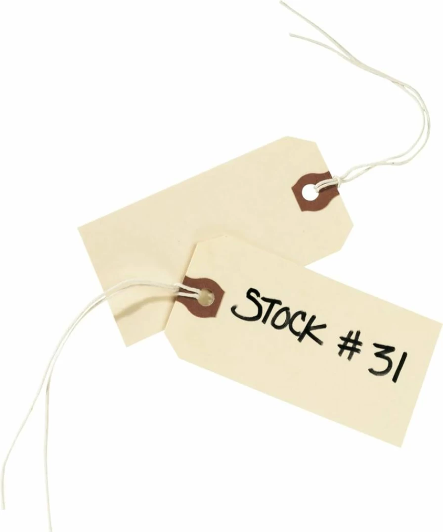 Avery 12503 Manila Hang Tags with String, 3-3/4" x 1-7/8", 11.5 Pt. Stock, 1000-Pack, Price Tags for Retail