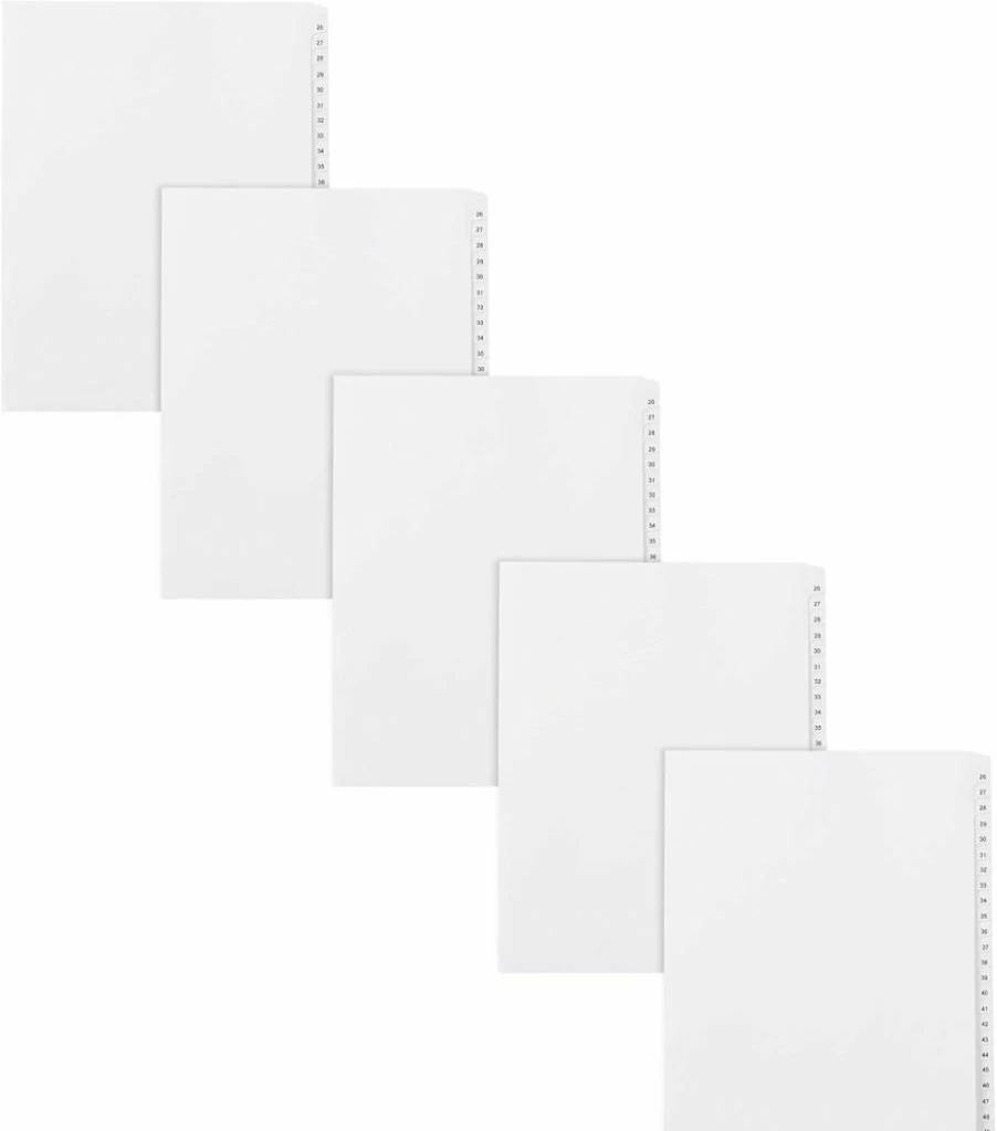 Avery 21702 Legal Exhibit Dividers, 25-Tab Set for 3-Ring Binders, 5-Pack, Allstate Style, Durable Binder Organizers