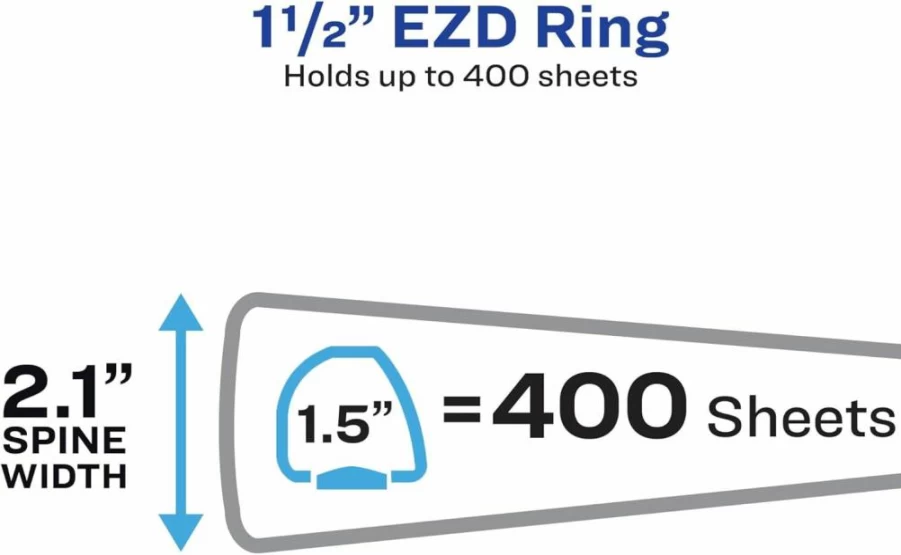 Avery 79604 Heavy-Duty 4-Inch 3-Ring Binder with EZD Rings, Durable Black View Binder for Office & School Supplies