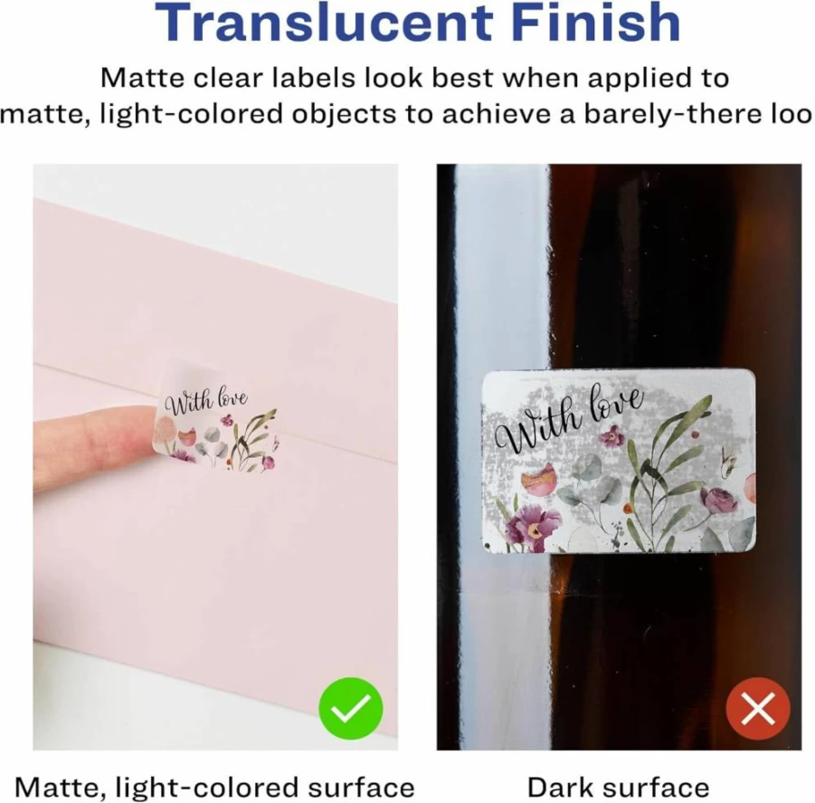 AVERY Matte Clear Rectangle Labels 1" x 1.5" - 320 Pack, Print-to-Edge, Sure Feed Technology, Compatible with Laser & Inkjet Printers