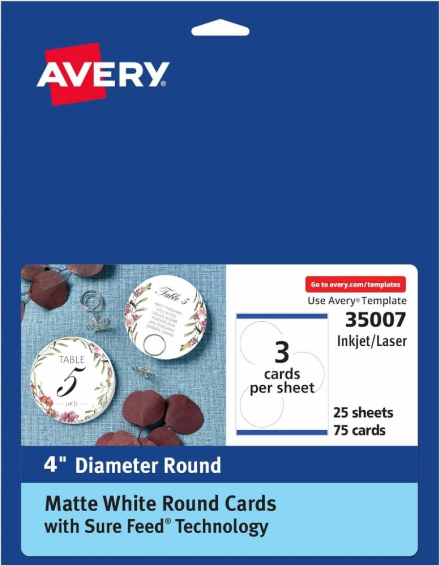 AVERY 15389 Printable Postcards 4" x 6" White, 200 Blank Cards for Laser Printers with Sure Feed Technology, 2 Packs (100 per Pack)