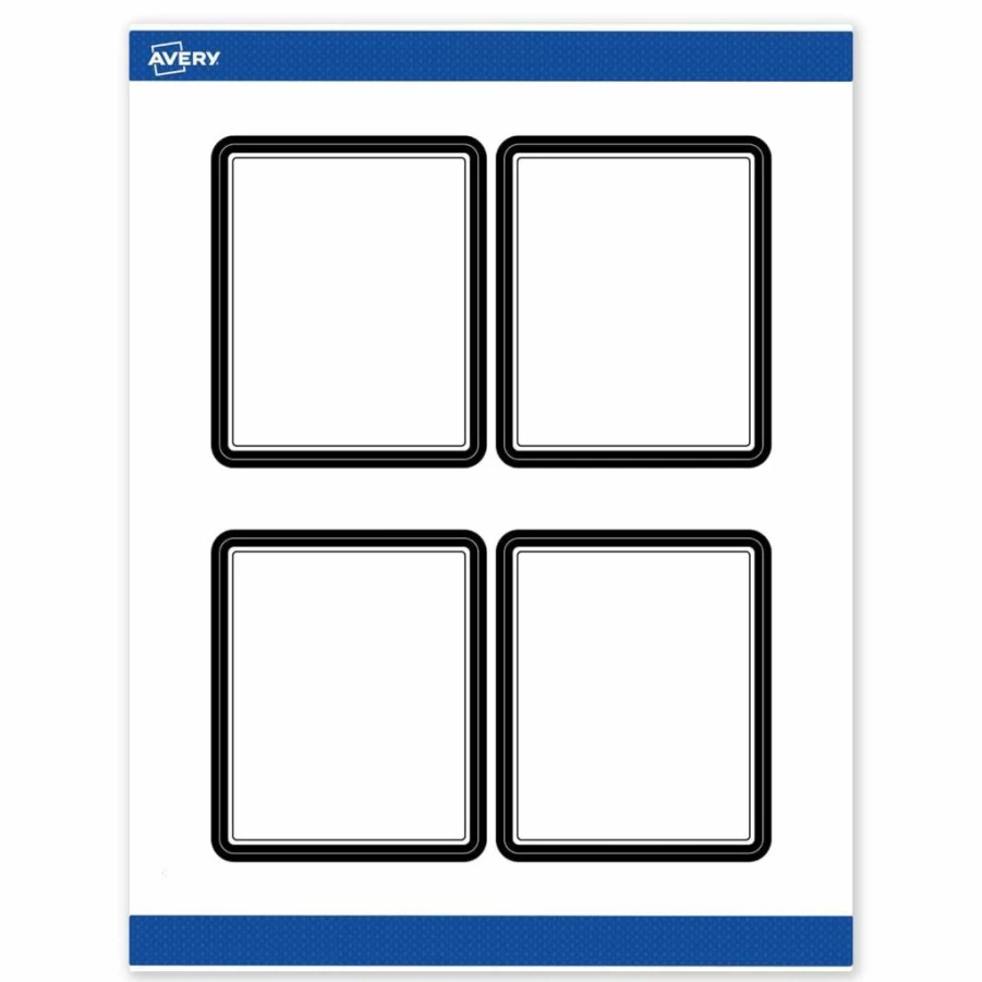AVERY Gold Double-Dipped Edge Printable Labels, 4" x 3-1/3" Matte White Permanent Rectangle Labels, 40Ct for Laser/Inkjet, Ideal for Product Merchandising