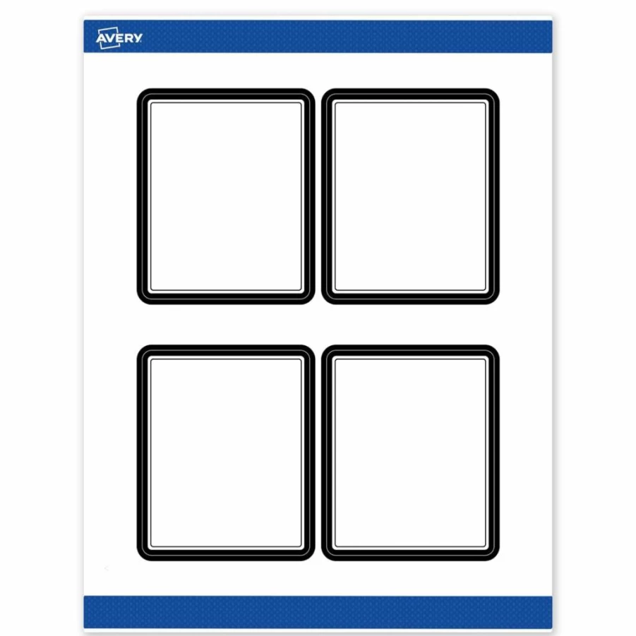 AVERY Gold Floral Printable Labels, 4" x 3.33" Matte White Permanent Stickers, 40-Count for Laser/Inkjet Printing, Product Merchandising Tags