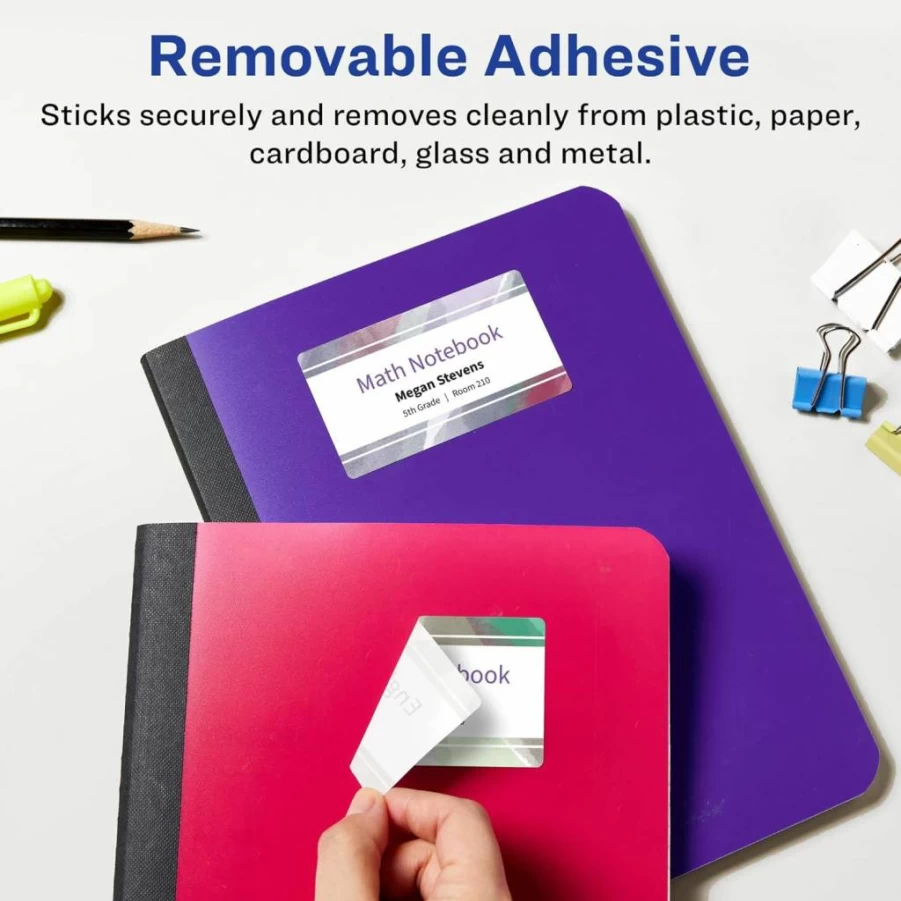 AVERY Matte White Removable Labels 2" x 3" - 120 Pack, Sure Feed Technology, Laser/Inkjet Printable, Print to Edge, Self-Adhesive Stickers for Home & Office