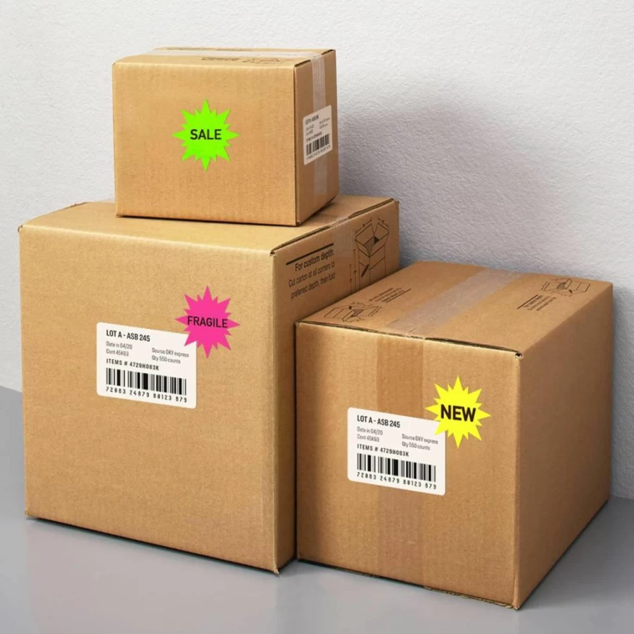 Avery 5995 Neon Address Labels for Laser Printers, 2-1/4" Assorted Colors, 180 Sure Feed Burst Labels