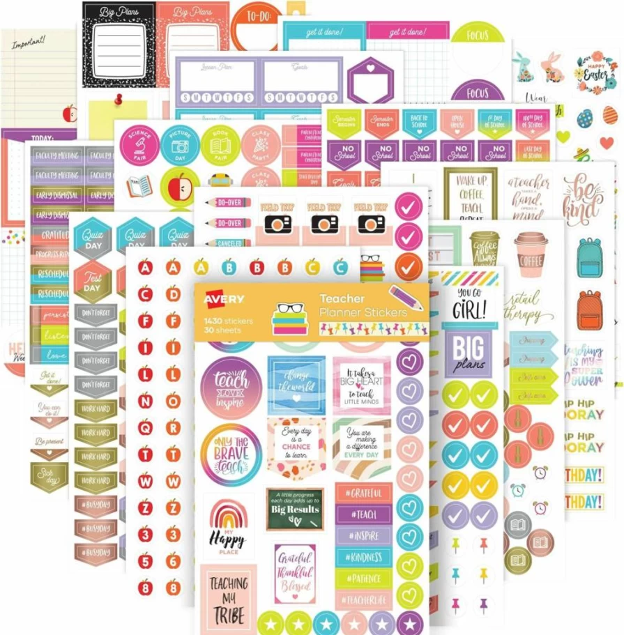 AVERY Budget Planner Stickers Pack - 30 Sheets, 1,230 Labels for Expense Tracking, Financial Planning, Journals & Calendars (6788)