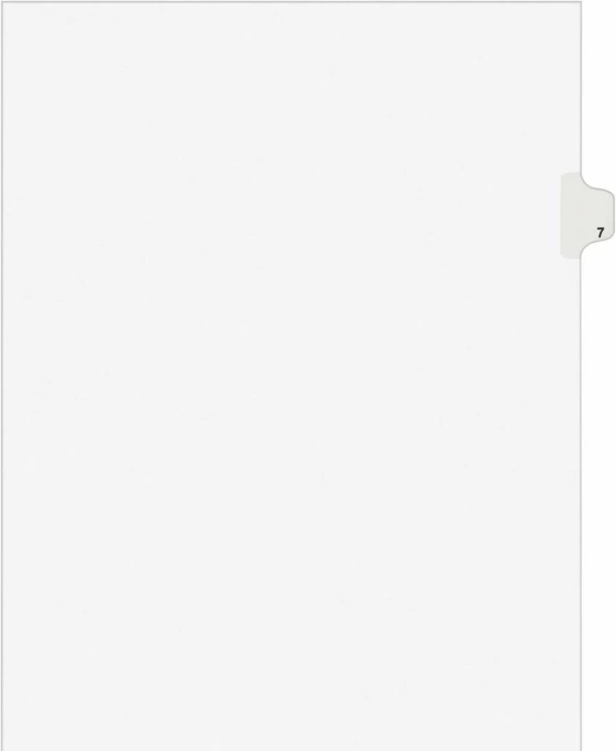 AVERY Legal Exhibit Dividers, Letter Size, Side Tab #7, Unpunched, Helvetica Bold Type, 25-Pack (11917)