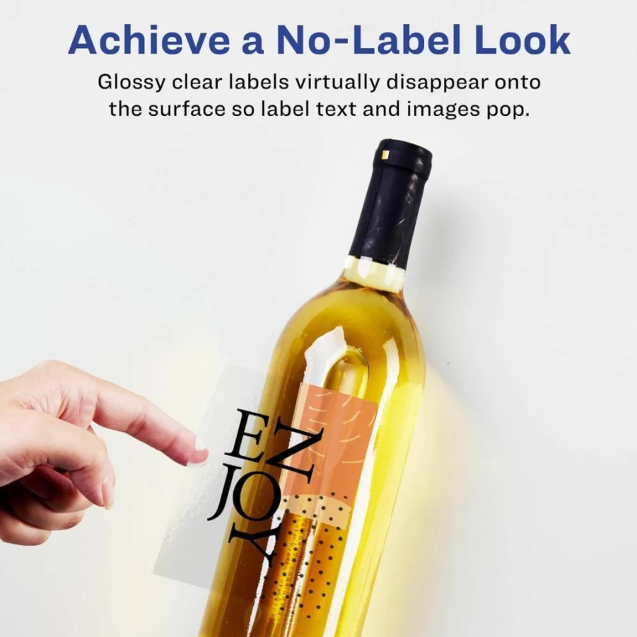 Avery Glossy Clear Rectangle Labels 3" x 5" - 30-Pack with Sure Feed Technology, Print-to-the-Edge for Laser/Inkjet Printers