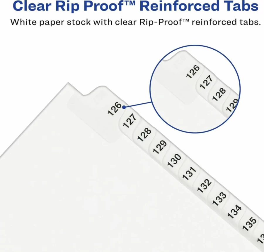 Avery Letter Size Legal Dividers with Side Tabs, Standard Collated Set, 51-75 Sheets (01332)