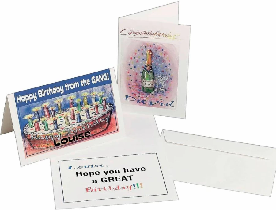 AVERY 30 Blank Half-Fold Greeting Cards with Envelopes, 5.5" x 8.5" Matte White Printable Cards for Inkjet Printers (08316)