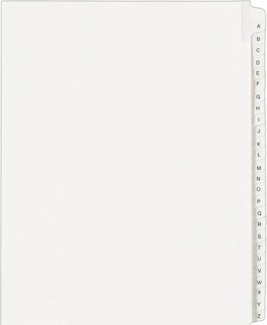 AVERY A-Z Legal Exhibit Dividers, 26 Side Tab Unpunched Dividers per Set, Helvetica Font, 3 Sets (21874) for Any Binding System