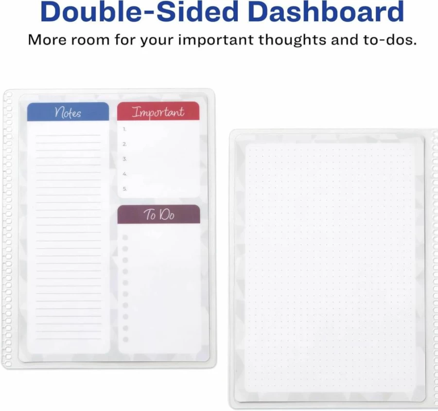 AVERY Double-Sided Reusable Dashboard Planner 7x9 Inches, Wet Dry Erase Compatible Accessory for Car or Office (24904)