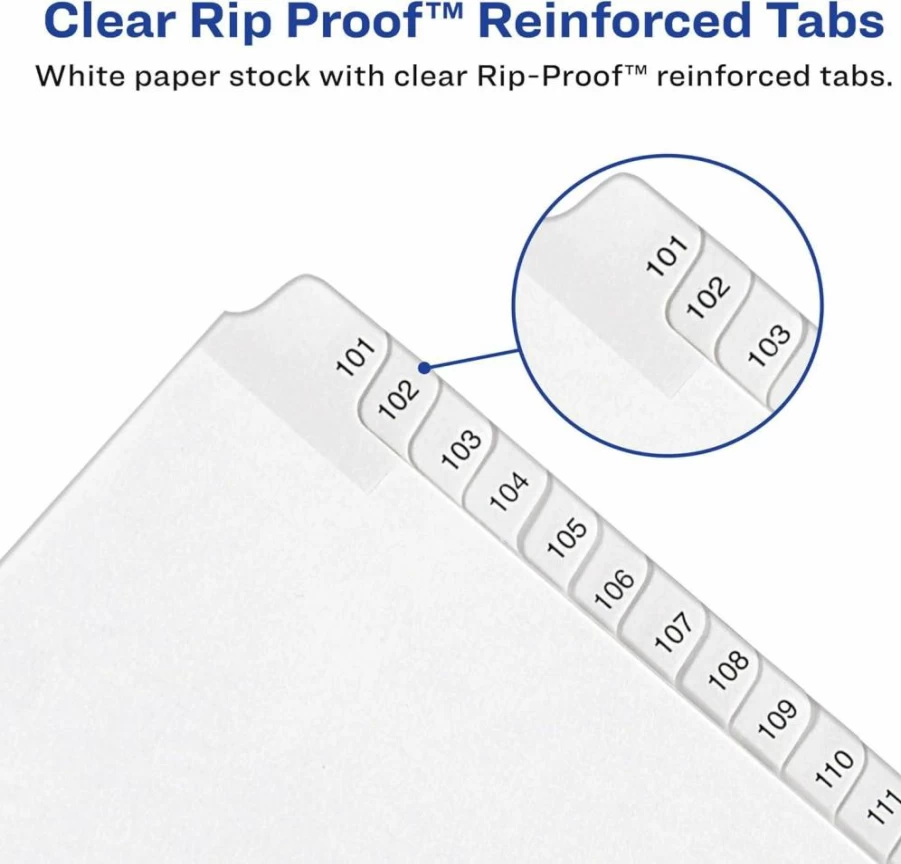 AVERY 01704 Legal Dividers, Letter Size Side Tab, 76-100 Tab Set, Allstate Collated, Organizer for Binders