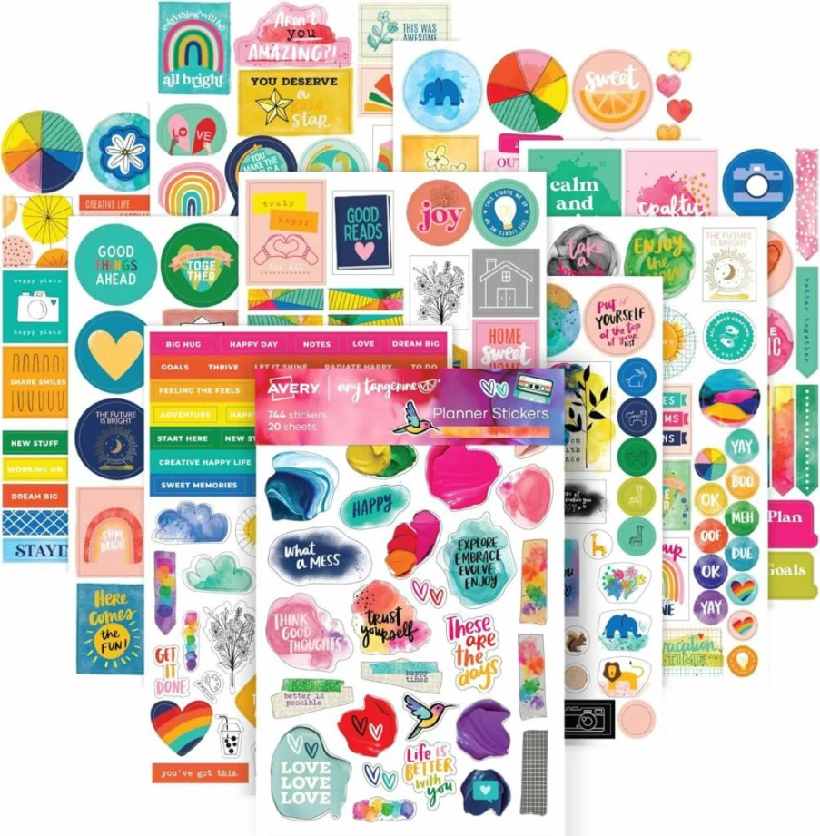 Avery Holiday Planner Sticker Pack - 571 Seasonal Stickers for Christmas, Thanksgiving, and More (15 Sheets, 6776)