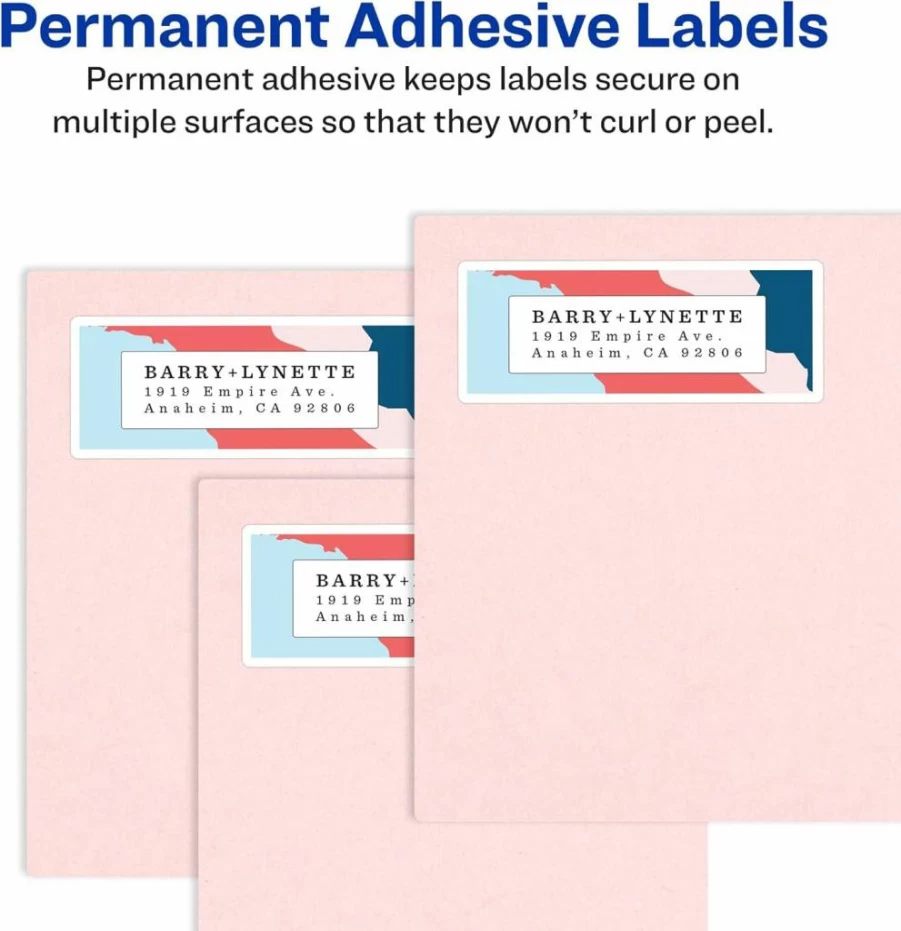 AVERY 5167 Permanent Adhesive Mailing Labels for Laser Printers, 1/2" x 1-3/4", Easy Peel, 40,000 Labels (5 Packs)