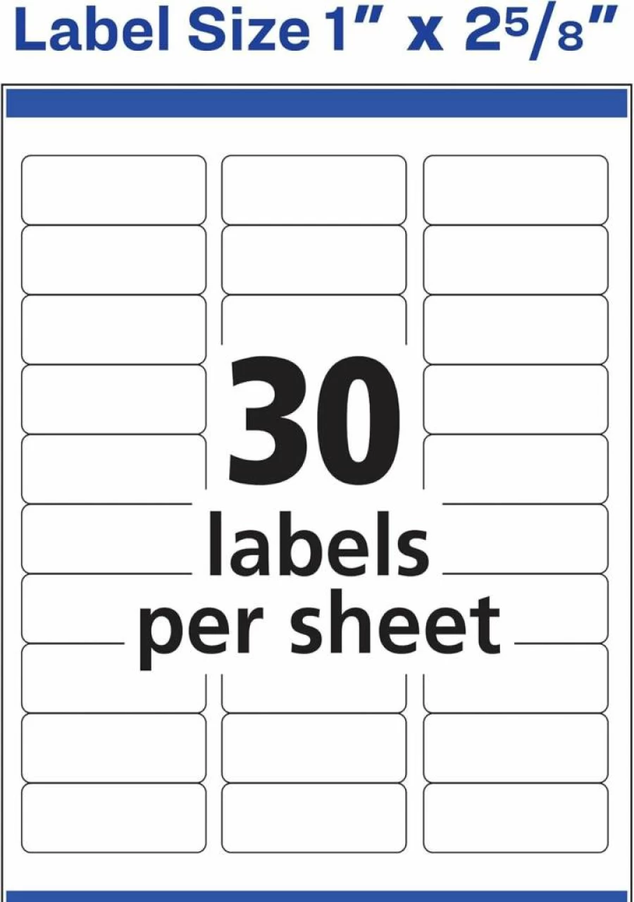 Avery 18160 Easy Peel Printable Address Labels, 1" x 2-5/8" White Customizable Stickers, 300 Blank Mailing Labels for Shipping, Mailing & Organizing, Sure Feed Technology