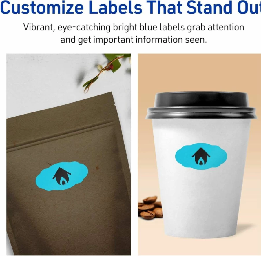 AVERY Bright Blue Oval Scalloped Labels 1-1/8" X 2-1/4" - 1,680 Pack, Sure Feed Technology, Laser/Inkjet Printable, Print-To-The-Edge for Candles, Jars & Crafts