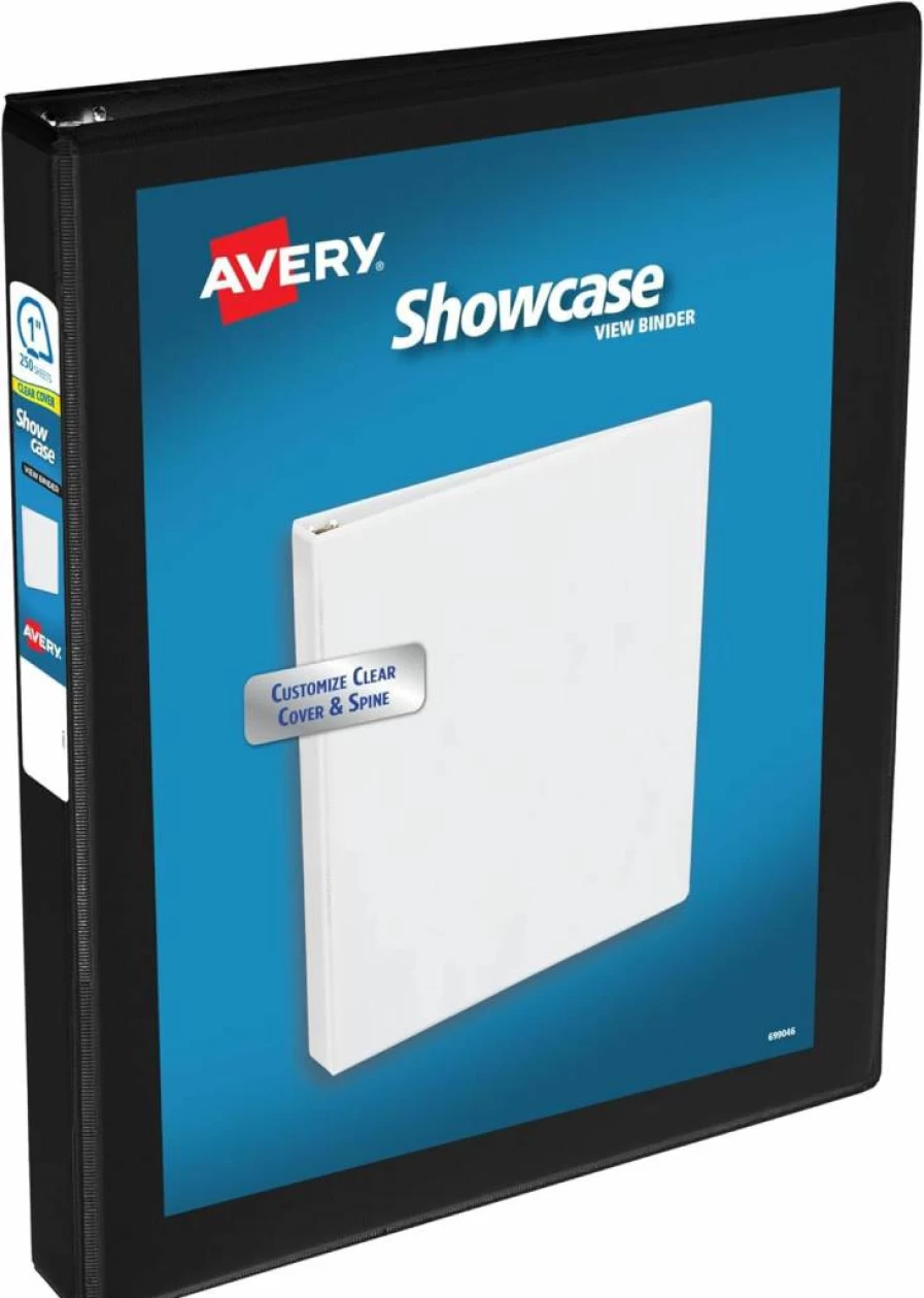 AVERY 19550 Black 3-Ring Binder with 1/2 Inch Slant Rings, Economy Showcase View Binder
