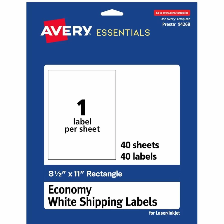 Avery Matte White 2" x 4" Rectangle Labels - 400 Pack, Laser/Inkjet Printable for Barcodes, Price Tags, Product Labeling & Gift Packaging