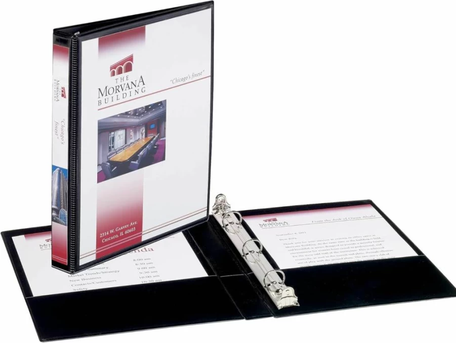 Avery 27725 Black Mini 3-Ring Binder with 1/2 Inch Round Rings, Durable View Binder for Organizing Documents