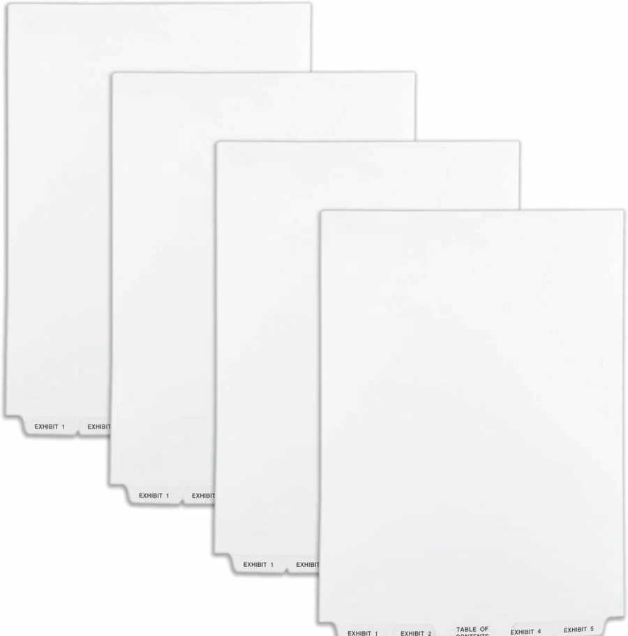 AVERY Legal Exhibit Dividers, 26-Tab Bottom Tabs for 8.5 x 11 Inch Documents, White (Set of 26) - Model 11378
