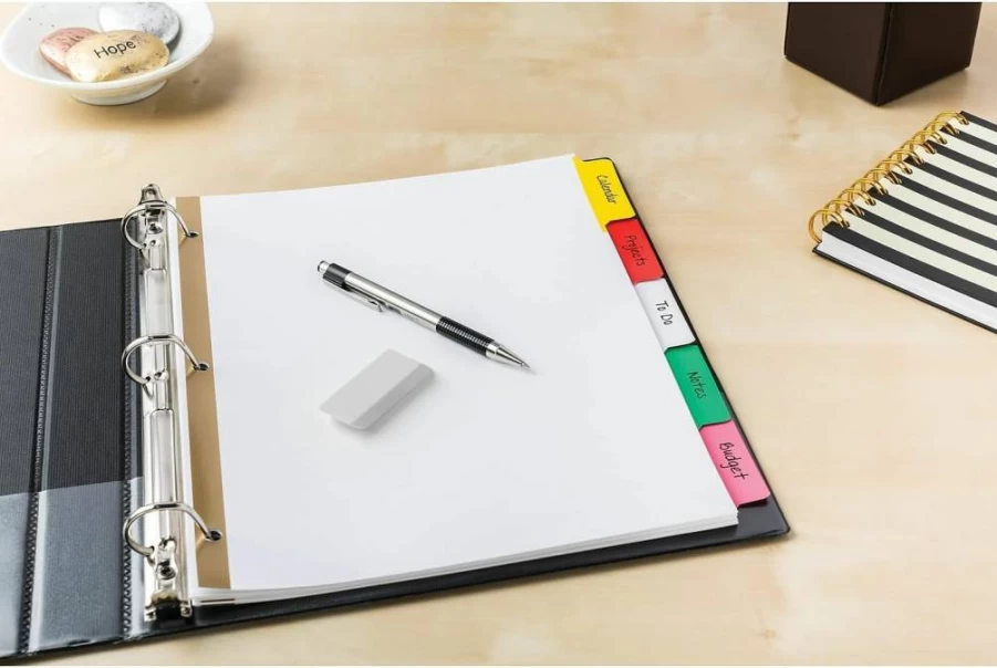 AVERY Big Tab Write & Erase Dividers with Gold Reinforcements, 8-Tab Set, White, 6-Pack (21213)