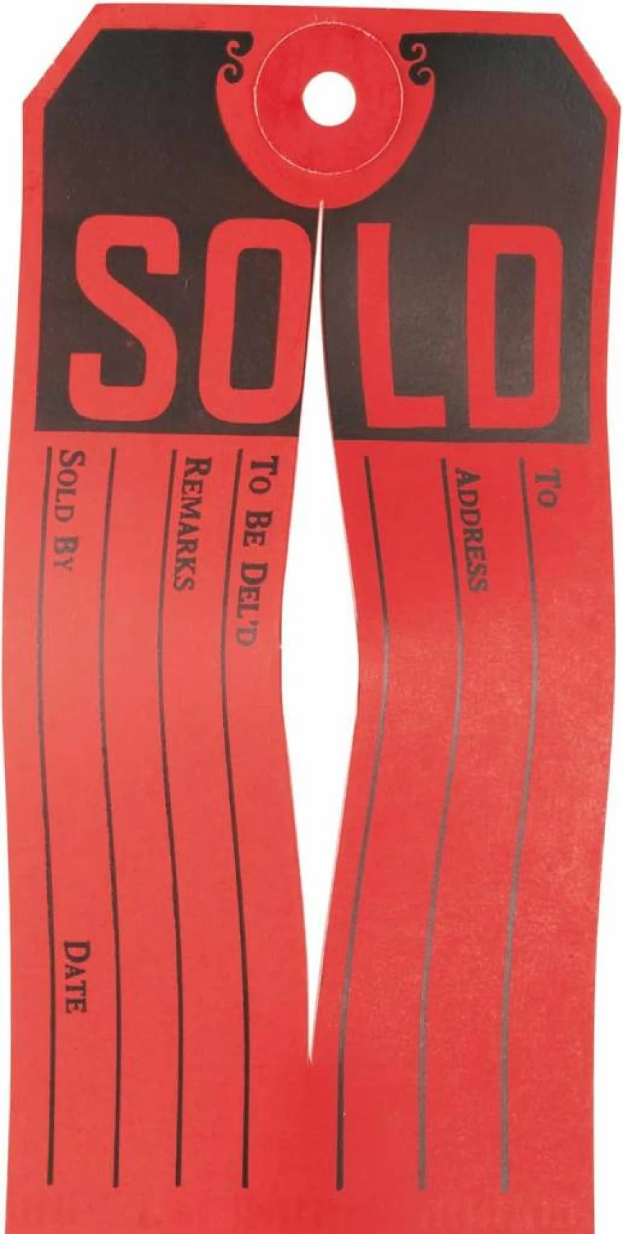 AVERY 15161 Red and Black Sold Tags, 4.75" x 2.375" Paper Labels, Box of 500, Multipurpose Inventory Stickers