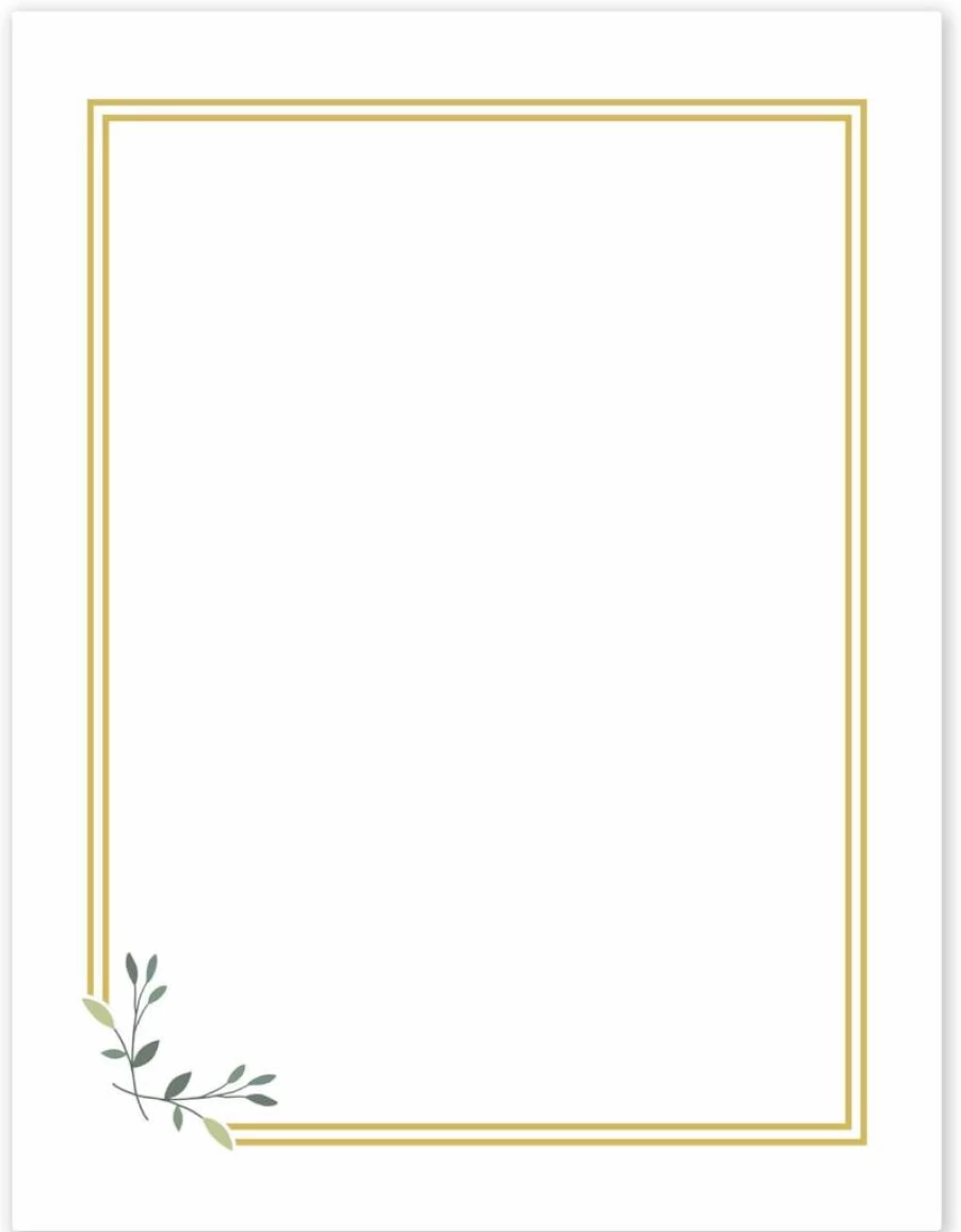 AVERY Gold & Navy Floral Border Printable Cardstock, 8.5" x 11" Matte White Paper, 10 Sheets for Laser/Inkjet Printing, Craft Paper for DIY Projects