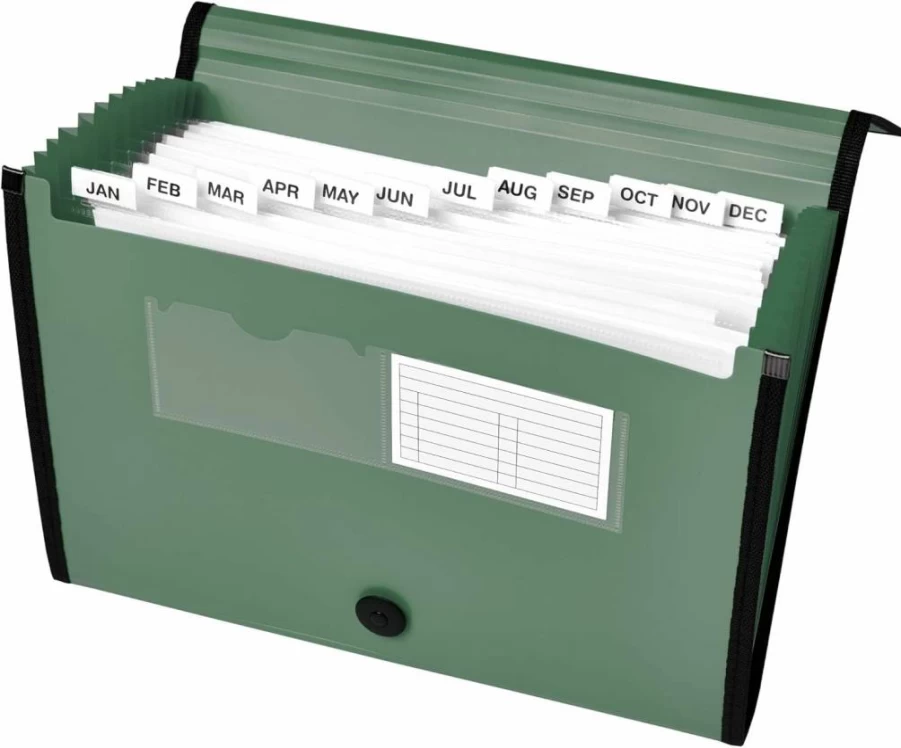 Avery 73550 Black 7-Pocket Expanding File Folder Organizer, Holds 425 Letter/A4 Sheets, Accordion Document Organizer for Office & School Supplies