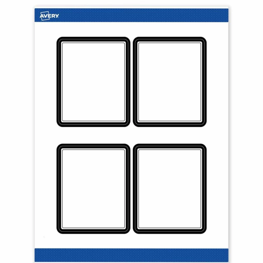 AVERY Gold Beads Glossy White Rectangle Labels 4" x 3-1/3" - Permanent Adhesive, Laser/Inkjet Printable, 40Ct for Product Merchandising