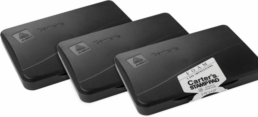 AVERY Black Ink Stamp Pad, 2.75" x 4.25" Foam Ink Pad for Stamping Crafts, 1 Pack (21381)