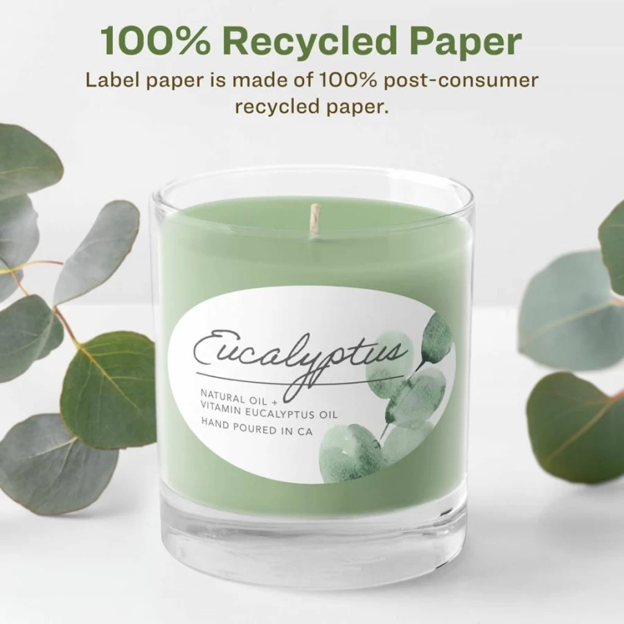 Avery Recycled Matte White Oval Labels 4.25" x 2.5" - Eco-Friendly Permanent Adhesive, Laser/Inkjet Printable, 60-Pack