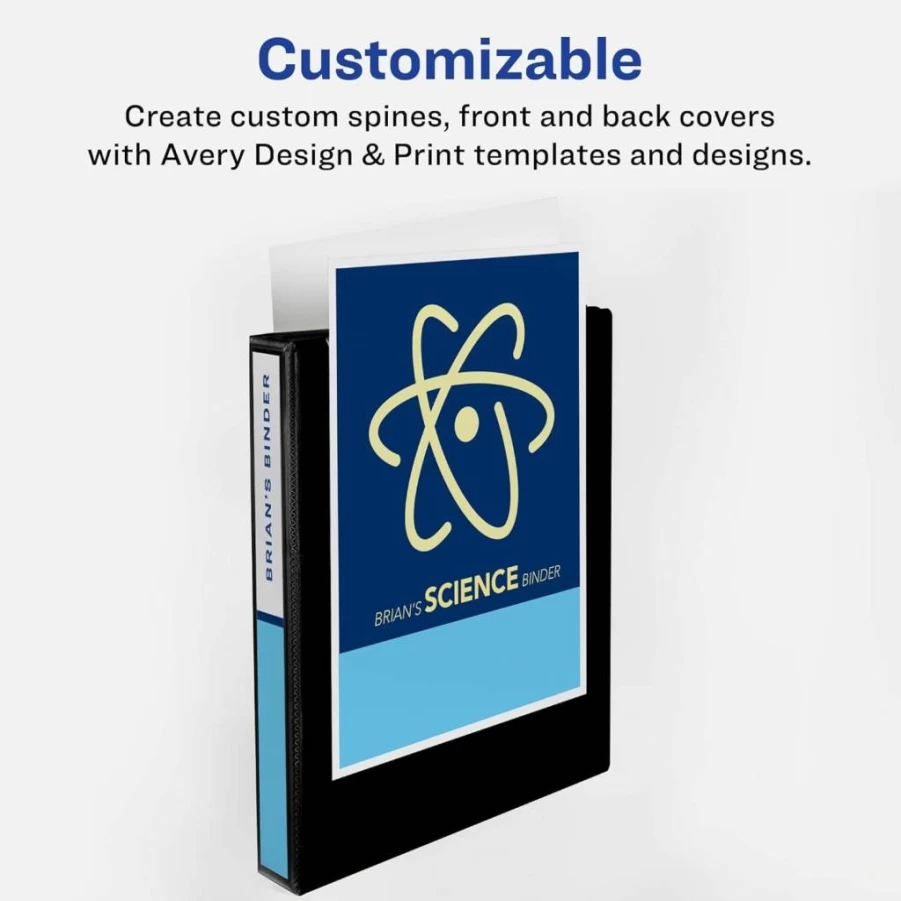 AVERY 05706 White 3-Ring Binder, 1/2 Inch Round Rings, 12-Pack Economy View Binders