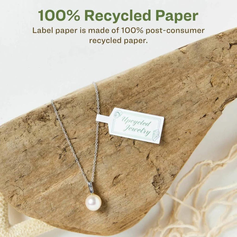 AVERY Recycled Matte White Barbell Labels 0.5" x 2.5" - Eco-Friendly Permanent Adhesive, Laser/Inkjet Printable, 450 Labels per Pack